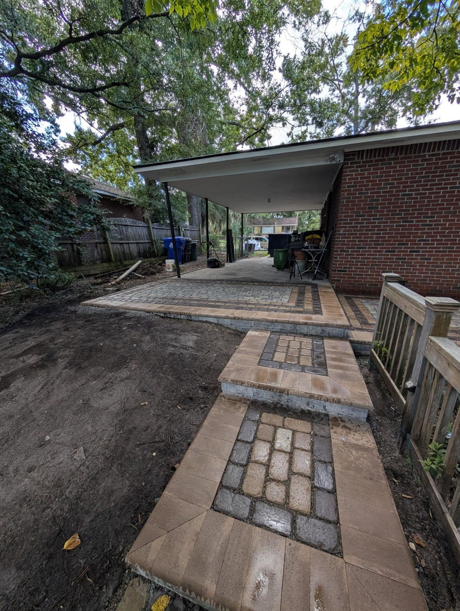 Paver Patio Rebuild in North Charleston | Two-Tier Design